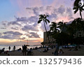Sunset on a Hawaiian beach 132579436