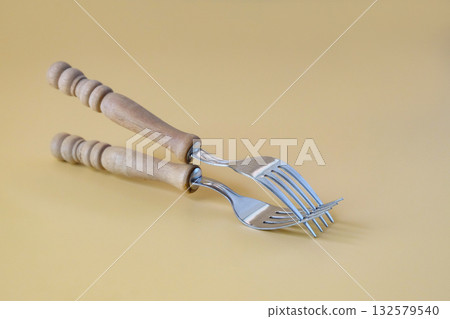 Two connected forks, Concept of creativity and playfulness, Two connected forks, Concept of creativity and playfulness, 132579540