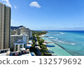 The beach seen from the hotel in Hawaii 132579692
