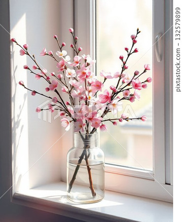 flowers on the window 132579899