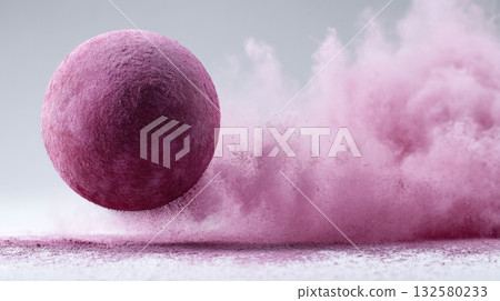 Pink powder burst in motion 132580233