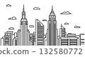 New York City Skyline Outline Illustration 132580772