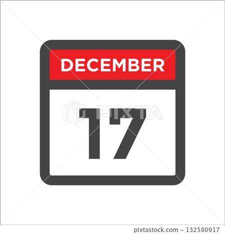 December 17 calendar icon with day of month December 17 calendar icon with day of month 132580917