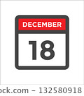December 18 calendar icon with day of month 132580918