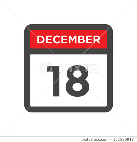 December 18 calendar icon with day of month 132580918
