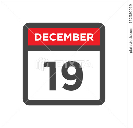 December 19 calendar icon with day of month 132580919
