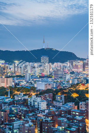 Seoul's Namsan Tower and its surrounding cityscape during the autumn day 132581179