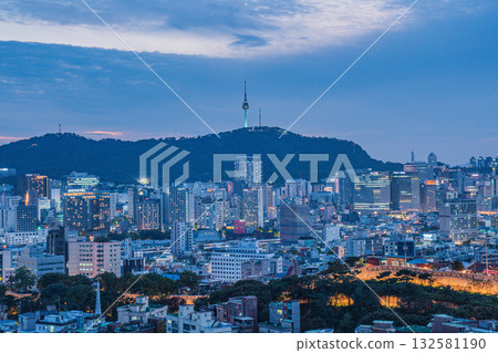 Seoul's Namsan Tower and its surrounding cityscape during the autumn day 132581190