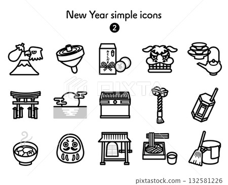 Simple Icon Collection New Year 132581226