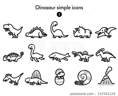 Simple Icon Collection Dinosaur Simple Icon Collection Dinosaur 132581229