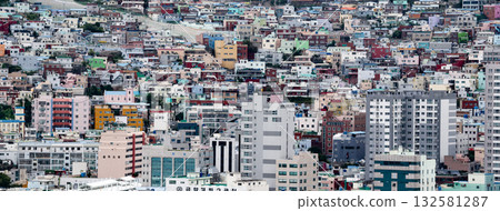 Busan South Korea cityscape with dense urban buildings Busan South Korea cityscape with dense urban buildings 132581287