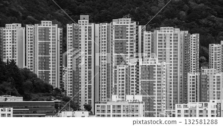 Busan urban density featuring high rise apartment buildings 132581288