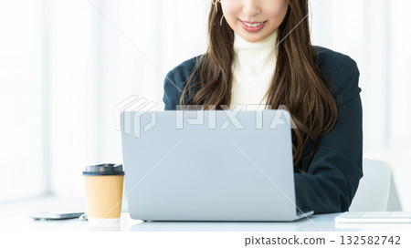 Woman using a computer / business woman Woman using a computer / business woman 132582742