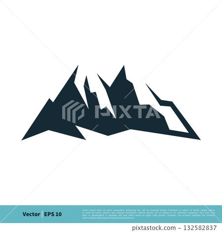 Rock Mountain Icon Vector Logo Template Illustration Design. Vector EPS 10. 132582837