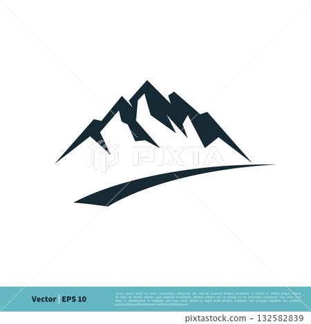 Rock Mountain Icon Vector Logo Template Illustration Design. Vector EPS 10. 132582839