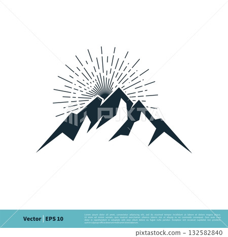 Rock Mountain Icon Vector Logo Template Illustration Design. Vector EPS 10. 132582840