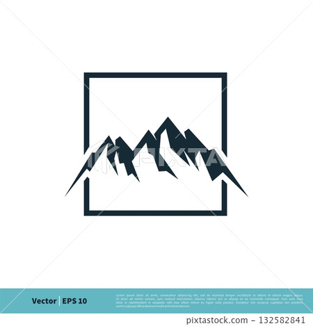 Rock Mountain Icon Vector Logo Template Illustration Design. Vector EPS 10. 132582841