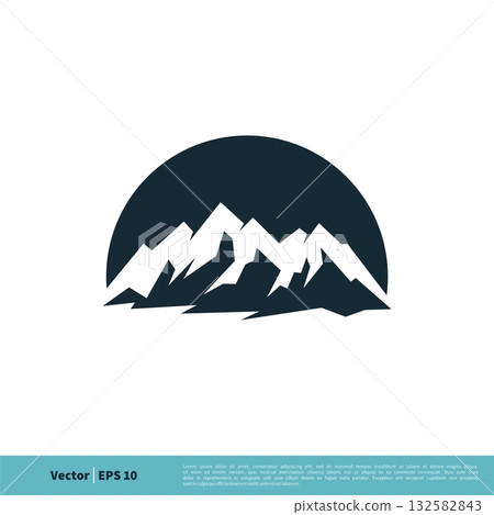 Rock Mountain Icon Vector Logo Template Illustration Design. Vector EPS 10. 132582843