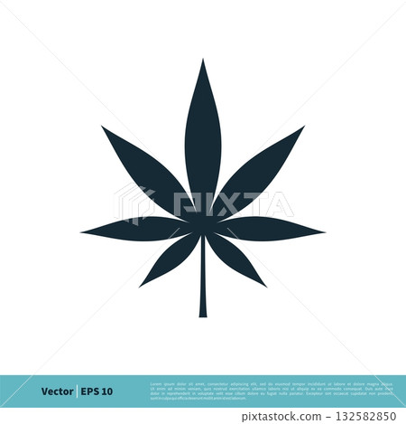 Hemp / Marijuana Leaf Icon Vector Logo Template Illustration Design. Vector EPS 10. 132582850