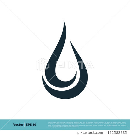 Ornamental Drop Water Icon Vector Logo Template Illustration Design. Vector EPS 10. 132582885