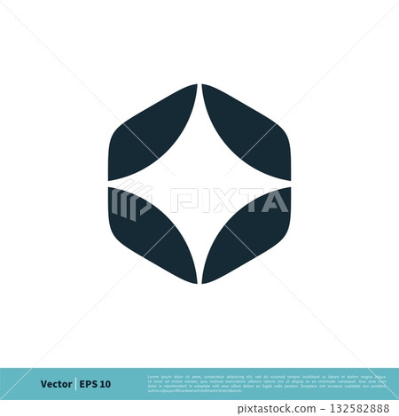 Abstract Star Pattern Negative Space Icon Vector Logo Template Illustration Design. Vector EPS 10. 132582888