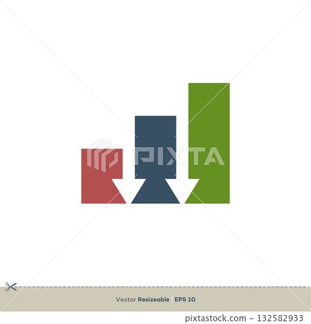 Stock Exchange Chart Icon Logo Template Illustration Design. Vector EPS 10. 132582933