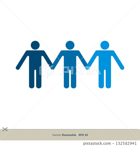 Friendship, Teamwork Icon Vector Logo Template Illustration Design. Vector EPS 10. 132582941