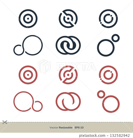 Line Art Circle Set Infinity Icon Vector Logo Template Illustration Design. Vector EPS 10. 132582942