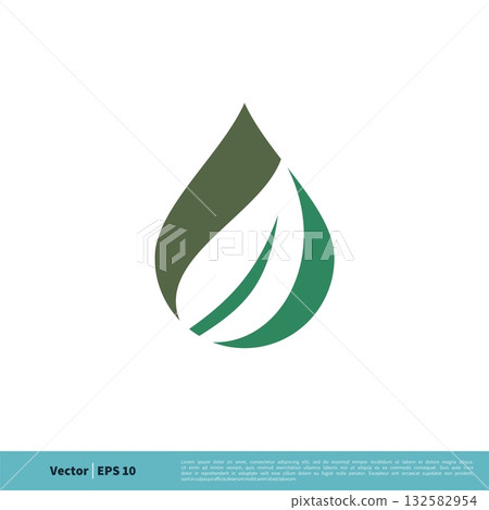 Drop Water and Leaf Icon Vector Logo Template Illustration Design. Vector EPS 10. 132582954