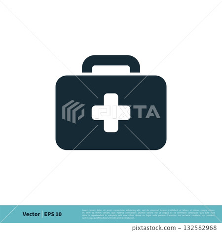 Doctor / Paramedic Bag Icon Vector Logo Template Illustration Design. Vector EPS 10. 132582968