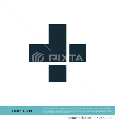 Cross / Plus Icon Vector Logo Template Illustration Design. Vector EPS 10. 132582972