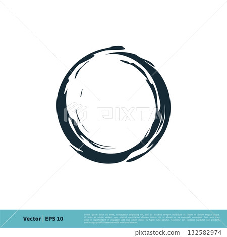 Dirty Grunge Circle Brushed Icon Vector logo Template Illustration Design. Vector EPS 10. 132582974