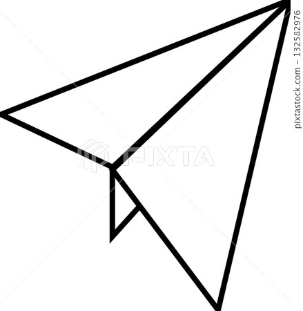 用於發送、訊息傳遞和通訊的簡單紙飛機向量圖示 | 電子郵件、應用程式使用者介面、商業 132582976