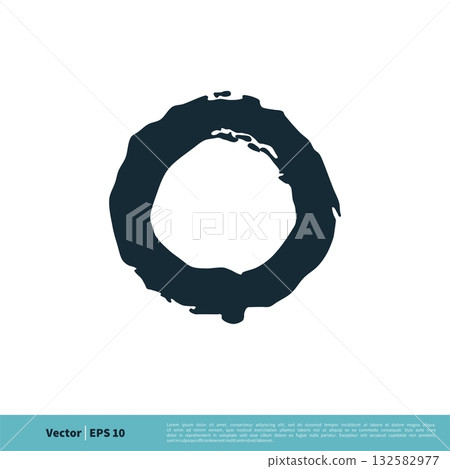 Dirty Grunge Circle Brushed Icon Vector logo Template Illustration Design. Vector EPS 10. 132582977