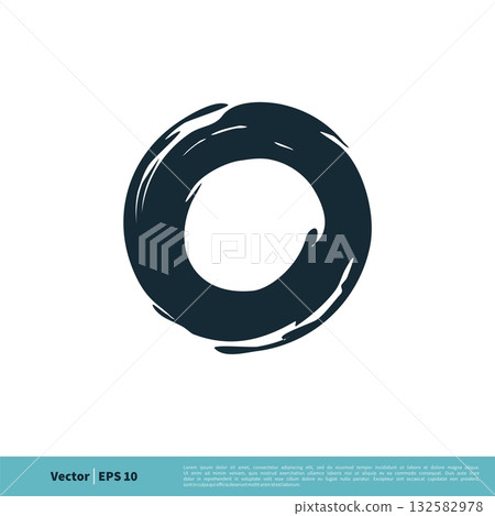 Dirty Grunge Circle Brushed Icon Vector logo Template Illustration Design. Vector EPS 10. 132582978