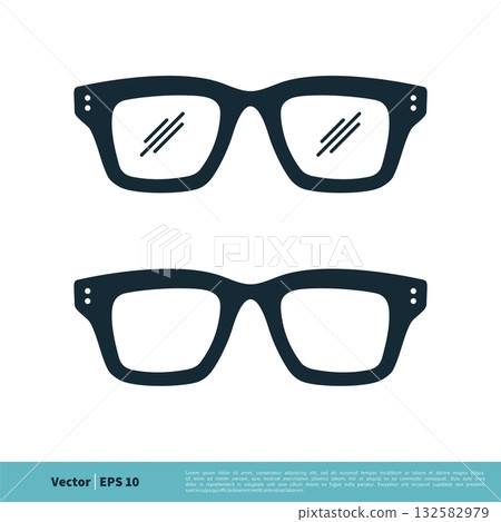 Retro Eyeglasses Icon Vector Logo Template Illustration Design. Vector EPS 10. 132582979