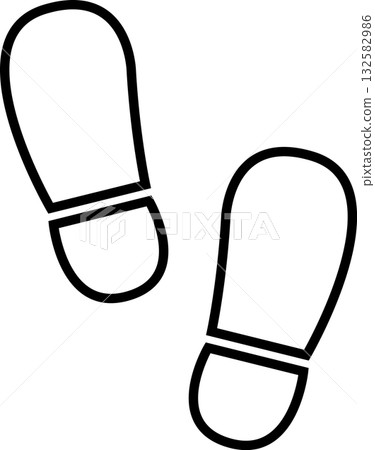 Silhouette-style footprint icon material inspired by the traces of shoe soles | Vector illustration that can be used for hiking and maps Silhouette-style footprint icon material inspired by the traces of shoe soles | Vector illustration that can be used for hiking and maps 132582986