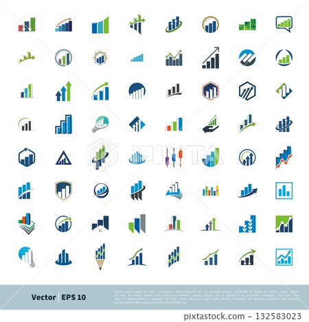 Set Finance, Insurance, Advisory Stock Exchange Vector Logo Template Illustration Design. Vector EPS 10. 132583023
