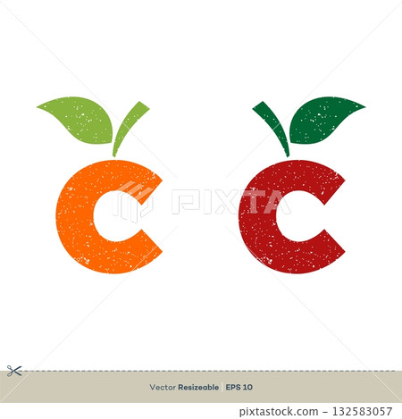 Letter C Fruit Icon Vector Logo Template Illustration Design. Vector EPS 10. 132583057