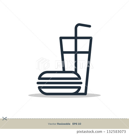Burger and Lemon Tea Icon Vector Logo Template Illustration Design. Vector EPS 10. Burger and Lemon Tea Icon Vector Logo Template Illustration Design. Vector EPS 10. 132583073