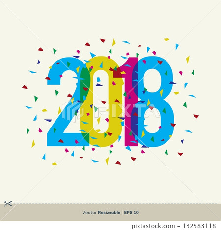 New Year 2018 Eve Party Vector Template Illustration Design. Vector EPS 10. New Year 2018 Eve Party Vector Template Illustration Design. Vector EPS 10. 132583118
