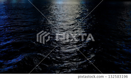 Night ocean water reflecting moonlight in Busan Night ocean water reflecting moonlight in Busan 132583196