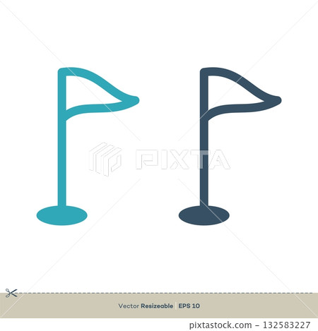 Golf Flag Icon Vector Logo Template Illustration Design. Vector EPS 10. 132583227