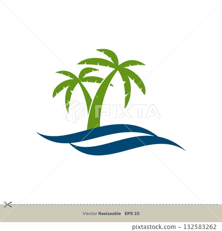 Palm Tree Vector Icon Logo Template Illustration Design. Vector EPS 10. 132583262
