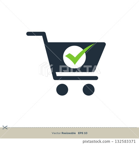 Shopping Cart Icon Vector. Trolley Logo Template Illustration Design. Vector EPS 10. 132583371