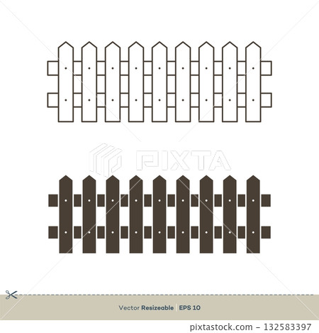 Fence icon Vector Logo Template Illustration Design. Vector EPS 10. Fence icon Vector Logo Template Illustration Design. Vector EPS 10. 132583397