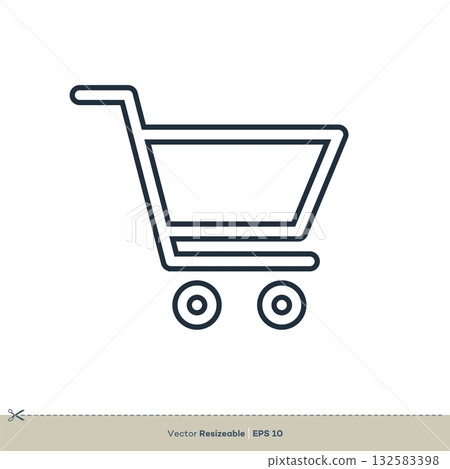 Line Art Trolley Icon Vector Logo Template Illustration Design. Vector EPS 10. Line Art Trolley Icon Vector Logo Template Illustration Design. Vector EPS 10. 132583398