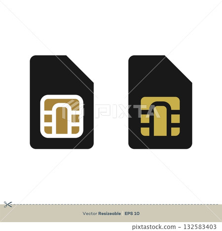 Sim Card Icon Vector Logo Template Illustration Design. Vector EPS 10. 132583403