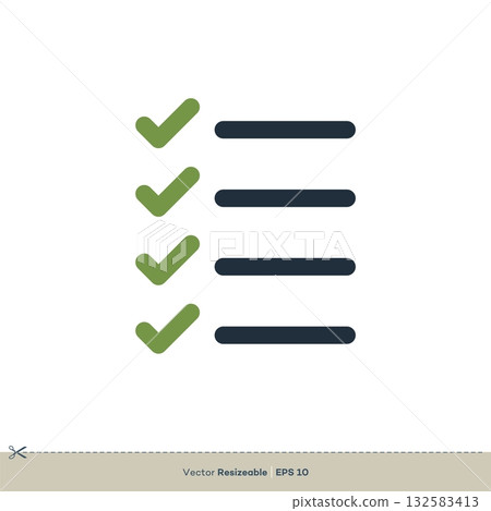 Checklist Icon Vector Logo Template Illustration Design. Vector EPS 10. 132583413
