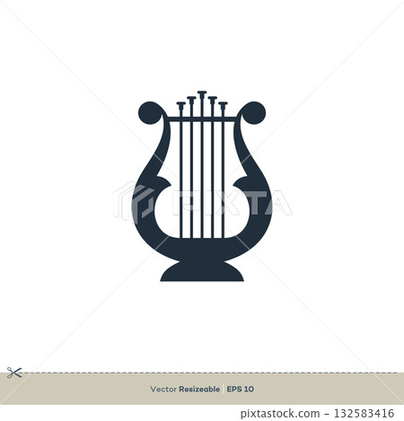 Harp Icon Vector Logo Template Illustration Design. Vector EPS 10. 132583416